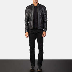 Youngster Reversible Black Biker <b>Jacket</b> Genuine <b>Sheepskin</b> & Cowhide Leather XS Size Coated for Autumn Season ODM Supply - Product Image 3