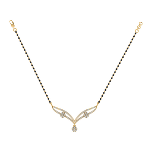 Mangalsutra de Plata de Ley Chapada en Rodio y Oro Blanco de 14K, Estilo Vintage, con Circonita Cúbica, 88 Piedras, 43cm Ajustable - Product Image 4