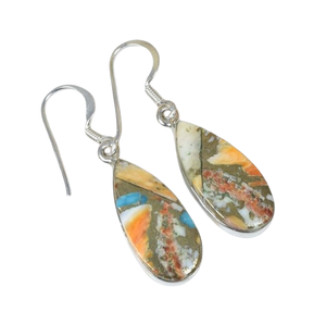 Oyster Cuivre Turquoise 925 Sterling Silver Gemstone Crochet Boucles D'oreilles Décembre Birthstone Bijoux Faits À La Main Poire Forme Gemme - Product Image 1