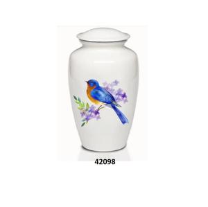 Bel oiseau en aluminium blanc grande urne de crémation pour adultes pour cendres humaines urne funéraire décorative pleine grandeur avec couvercle et sac gratuit - Product Image 1