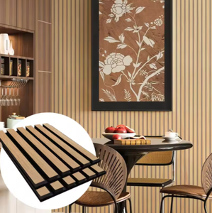 Panneaux acoustiques en MDF naturel, panneaux muraux décoratifs en lattes de bois pour tête de lit, noyau en pin, feutre polyester pour panneau de cinéma pour animaux de compagnie - Product Image 6