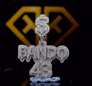 จี้ฮิปฮอปตัวอักษรที่กำหนดเอง, ตัวอักษรสั่งทำ, จี้ตัวเลขฮิปฮอปของผู้ชาย, จี้เพชรโมอิส, เครื่องประดับฮิปฮอปน้ำแข็งออก - Product Image 1