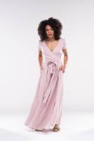 Robe longue portefeuille personnalisée grande taille en lin, simple, modeste, pour le quotidien, à manches courtes, tissée, écologique, d'été, coupe trapèze