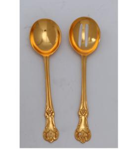 Juego de diseño único de 3 cubiertos de acero inoxidable con mango chapado en oro Juego de cubiertos de la más alta calidad a bajo precio Venta completa rata - Product Image 5