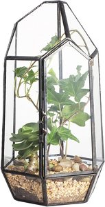 Pot de fleur carré en métal noir personnalisé fait à la main sur un vase de fleur d'intérieur surélevé sur support - Product Image 4