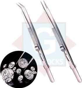 Pince à épiler antidérapante en acier inoxydable pour bijoux en diamant pour ramasser des outils de bijoux - Product Image 2