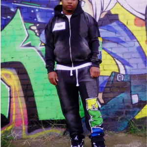 Survêtement Streetwear personnalisé tendance pour unisexe Vintage Wash Sweat à capuche zippé et pantalon de survêtement à cordon avec doublure en satin - Product Image 4