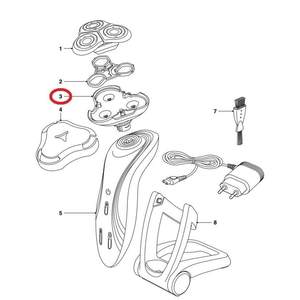 Afeitadora Eléctrica Recargable por USB con Doble Cuchilla, Maquinilla de Afeitar Rotatoria Impermeable con Parte Inferior Lavable IPX7 para RV - Product Image 1