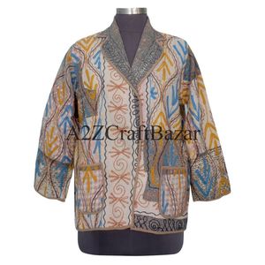 Chaqueta Unisex de Manga Larga con Estampado Kantha Hecha a Mano, Cálida, para Fiestas - Product Image 1
