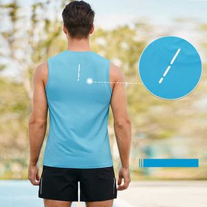 Hommes 100% coton sans manches sport gilet couleurs unies Cool Fitness entraînement débardeurs respirant tricoté course gilet décontracté - Product Image 2