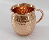 Tasses en cuivre de haute qualité fabriquées en Inde, mug écologique en forme de baril pour boissons fraîches