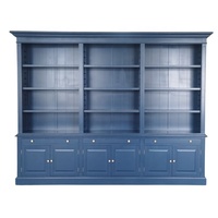 Bibliothèques à trois baies Bibliothèque en bois Étagères à livres Armoire pour meubles de bibliothèque Style européen Meubles de maison à prix abordables