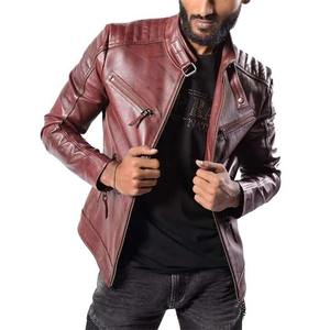 Premium Quality Men's Sheepskin <b>Leather</b> Jacket Customizable Zipper Windproof Breathable Long Thin Luxury Style Hooded Pocket - Product Image 5