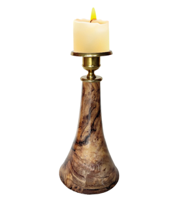 Base en résine bougeoir en laiton fabriqué à la main décoratif Artware finition polie décor à la maison décor Antique bougeoir - Product Image 2