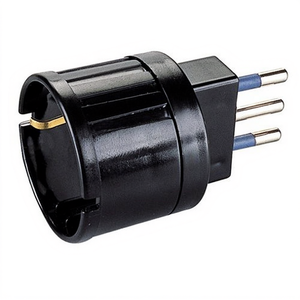 Black PP0433 1R <b>Electrical</b> Socket Adapter Italian Standard 10A and German 16A 2P+T Other Connectors 1 Socket Adapter - Product Image 3
