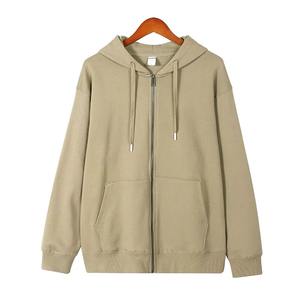Sweat à capuche pour hommes de haute qualité 100% coton avec fermeture éclair surdimensionné Streetwear lourd brodé personnalisé avec logo essentiel vente en gros - Product Image 4