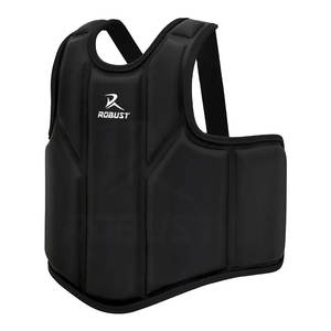 Protège-poitrine en cuir léger, matière douce, respirant, écologique, facile à porter, ajustement confortable, design épuré pour la boxe et le combat - Product Image 2