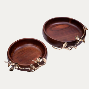 ชามไม้ดีไซน์รูปใบไม้สำหรับสลัดและอาหารอุปกรณ์เครื่องครัวที่กำลังมาแรงสำหรับงานแต่งงานงานแฮนด์เมด - Product Image 4