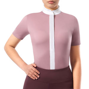 Camisa de Equitación para Mujer, Ropa Deportiva Ecuestre, Manga Corta, Último Estilo, Ajuste Entallado - Product Image 1