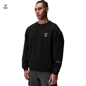 Vente directe d'usine personnalisé 350gsm poids lourd coton polaire unisexe sweat pour hommes couleur unie broderie Logo hiver - Product Image 5