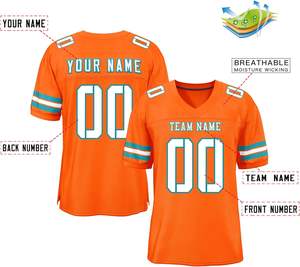 Streetwear OEM Maillots de football américain Sportswear Clubwear Maille de polyester respirante à séchage rapide Logo de l'équipe Numéros - Product Image 2