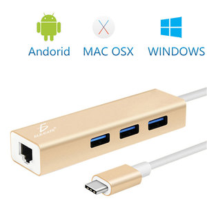 <b>USB</b> Type-C 3.1 Ethernet RJ45 Gigabit Docking Station 5Gbps Speed Aluminium Alloy Material for Data Transfer - Product Image 2