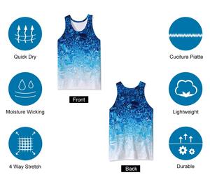 Mens 100 Percent Cotton Tank Top 3D Print Sleeveless Beachwear Breathable Lightweight Summer Gym <b>Vest</b> USA EU - Product Image 4