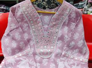 ชุดเดรสผ้าเรยอนพิมพ์ลายและปักตรงกางเกงกุร์ตาและอัฟกานิสถานลำลองจากนักออกแบบที่หนักหน่วง - Product Image 3