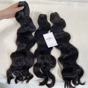 Bundel rambut Virgin produk laris wanita jalinan rambut manusia Malaysia dengan Vendor rambut Mink 10A gaya bergelombang