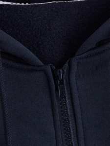 Bleu marine surdimensionné unisexe coton polaire sweat femme sweat à capuche zippé poche kangourou plaine Streetwear veste vêtements d'hiver - Product Image 4