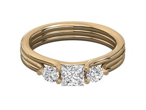 Anillo de Compromiso de Diamante Cultivado en Laboratorio con Baño de Oro de 14K y Platino/Plata de Luster Jewelry para Ella con Certificación IGI - Product Image 5