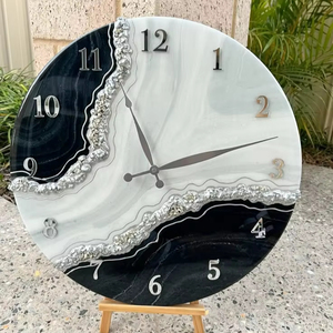 Versé résine époxy horloge murale résine époxy salon meilleur qulatiye meubles décor à la maison horloge murale personnalisée meilleur - Product Image 1