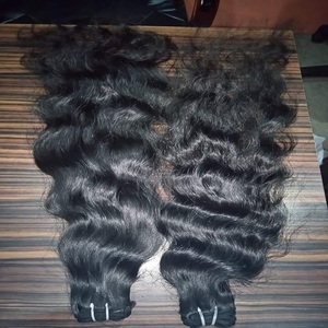 Vente en gros de paquets de cheveux humains vierges de qualité 12aa Extensions de vague de corps de couleur naturelle Cuticules de cheveux indiens bruts alignés Double trame - Product Image 2