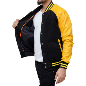 OEM de fábrica personalizado Vintage Varsity Bomber chaqueta a prueba de viento transpirable poliéster/algodón al por mayor proveedor de ropa deportiva - Product Image 5