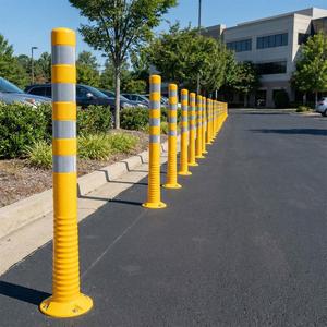 100 X 8 cm Yellow Delineator Post Flexible Bollard 10 Pieces Traffic Warning Products Reflective Tape Aluminium Material IP68 - Product Image 2