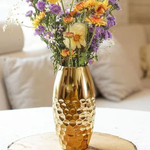 แจกันพฤกษศาสตร์โลหะหรูหราสำหรับการตกแต่งบ้านอย่างมีระดับและการติดตั้งดอกไม้ตกแต่ง - Product Image 1