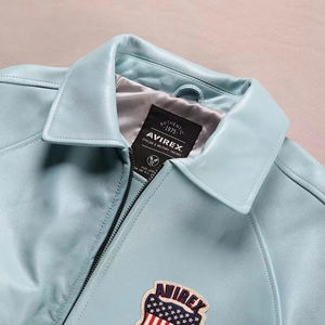 เสื้อแจ็คเก็ต Avirex สำหรับผู้ชายเสื้อแจ็คเก็ตหนังแบบทำโลโก้ได้ตามต้องการ - Product Image 4