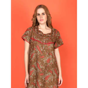 Camisón Largo Premium de Tela Alpina para Mujer con Bolsillo Lateral Bordado, Suave, Transpirable, Estampado, con Diseño de Dibujos Animados, Talla XS - Product Image 1