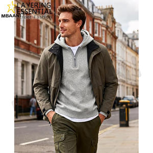 Pull à capuche en polaire pour hommes, manches longues, fermeture éclair, mode. - Product Image 6