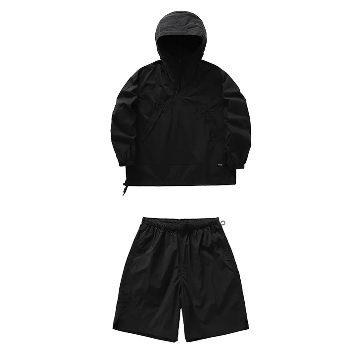 【THEAIRTOWN】Track Pocket hood Hoodie & Shorts Set★ THEAIRTOWN】Track Pocket hood Hoodie & Shorts Set☆