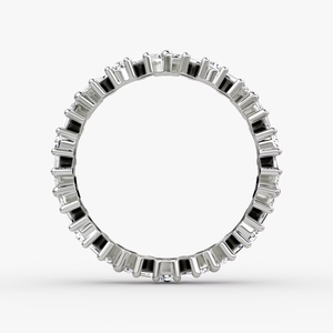 Bague Éternité en Or 14K avec Diamants de Laboratoire en Forme d'Étoile Cadente et en Zigzag, 1,96 Carats Total, VVS1, Taille Brillant Alternée, Plaqué Rhodium, Luxe - Product Image 2