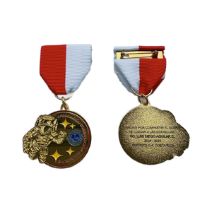 Médaille personnalisée en métal zinc plaqué or avec logo émaillé, badge à ruban court, forme d'ancre, Lions Club, impression UV 1 couleur, cadeau, moulage sous pression - Product Image 2