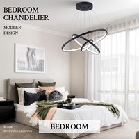 Lustre rond moderne en acrylique avec pendentif LED en forme d'anneau pour la maison, la villa, l'hôtel, le salon, la salle à manger, la chambre à coucher