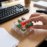 Christmas Mechanical Keyboard Clicker Fidget Toy Holiday Artisan Keycap Keychain Office Stress Relief Stocking Stuffers