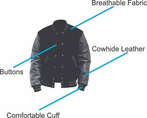 Personalizado para hombre Casual Letterman estilo Varsity Chaquetas Chaqueta para los hombres de invierno Stand Collar mangas de cuero frente Logo Mega Empire - Product Image 2