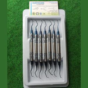 Lot de 7 Curettes Dentaires Surtechs Gracey Bleues Revêtues, Instruments Chirurgicaux Manuels Certifiés CE, Vente en Gros - Product Image 3