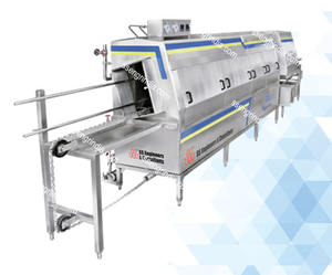 เครื่องซักผ้าลังแบบลาดเอียงแบบแทร็กเดี่ยว เครื่องซักผ้าลังขจัดไขมันอุตสาหกรรม เครื่องซักผ้าอุตสาหกรรม เครื่องซักรีด - Product Image 1