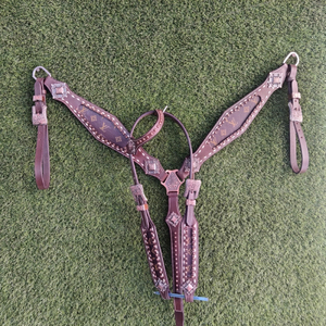 <b>Best</b> Quality Handmade100% Genuine Leather Western Headstall & Breast Collar Set Wholesale Manufacturer - Product Image 6