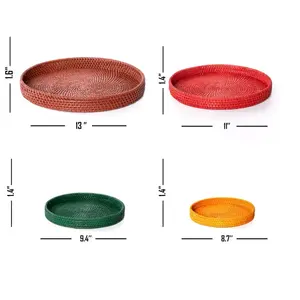 Bandeja de servicio de ratán natural decorativa de fabricación de Vietnam de alta calidad Bandejas de ratán para restaurante de hotel hechas en Vietnam - Product Image 4