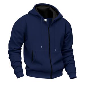 Autumn Winter Men's Hooded Casual Hoodies Fleece Warm Zipper Sweatshirts Male Solid Hoodie Outwear Loose Streetwear Casual <b>Coats</b> - Product Image 6